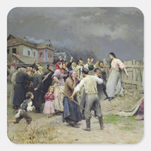 Een slachtoffer van fanatisme, 1899 vierkante sticker