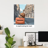 Een slak op zoek naar post - Print (Thuiskantoor)