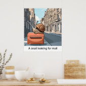 Een slak op zoek naar post - Print (Keuken)