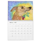 Een slanke Dog-jaaragenda Kalender (Feb 2027)