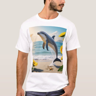 Een slanke dolfijn springt sierlijk t-shirt