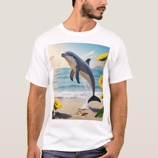 Een slanke dolfijn springt sierlijk t-shirt (Voorkant)