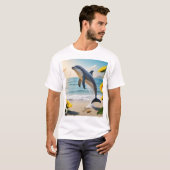Een slanke dolfijn springt sierlijk t-shirt (Voorkant volledig)