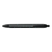 Een slanke zwarte pen met een zwarte punt en clip (Achterkant)