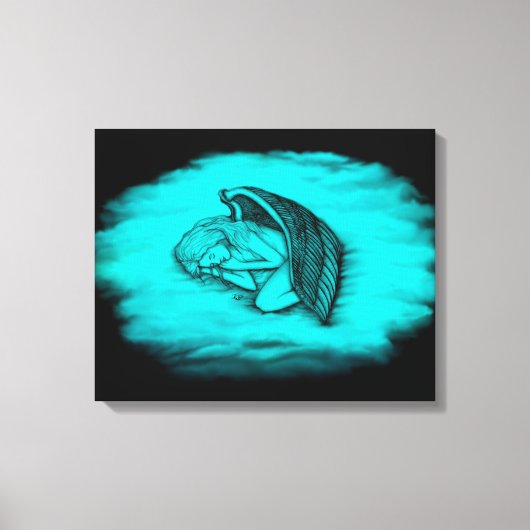 Een slapende engel canvas afdruk (Voorkant)