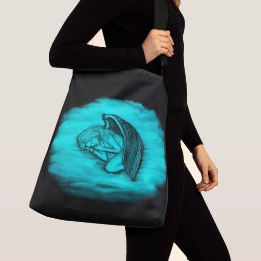 Een slapende engel crossbody tas (Dichtbij)