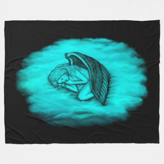 Een slapende engel fleece deken (Voorkant (Horizontaal))