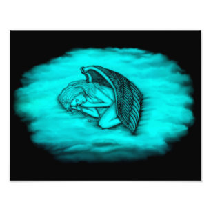 Een slapende engel foto afdruk