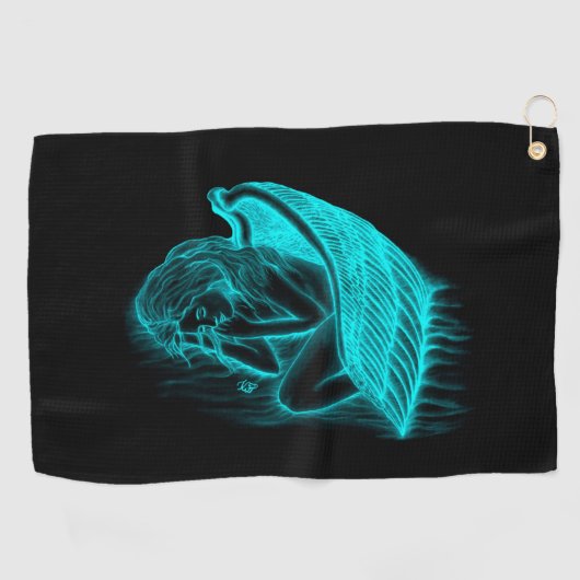 Een slapende engel golfhanddoek (Horizontaal)