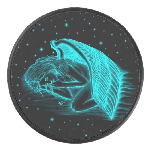 Een slapende engel hockey puck (Voorkant)