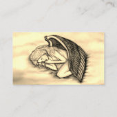 Een slapende engel op de hemel wolkt het gouden on visitekaartje (Achterkant)