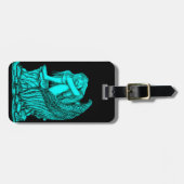 Een slapende engel op de steen bagagelabel (Voorkant horizontaal)