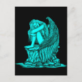 Een slapende engel op de steen briefkaart (Voorkant)