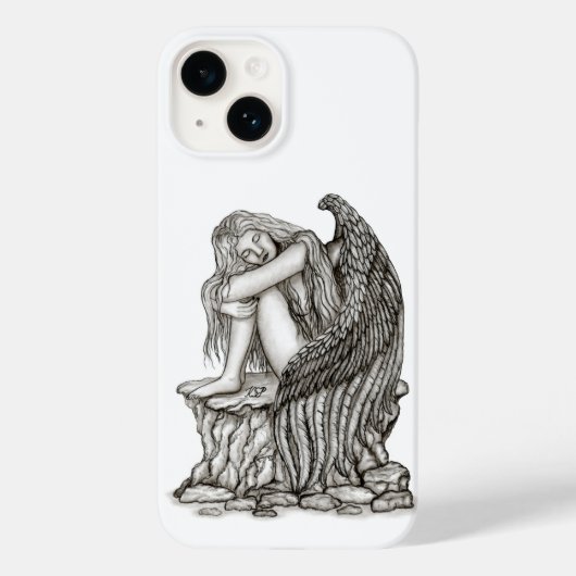 Een slapende engel op de steen Case-Mate iPhone case (Achterkant)
