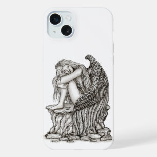 Een slapende engel op de steen iPhone 15 plus case