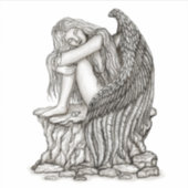 Een slapende engel op de steen sticker (Voorkant)