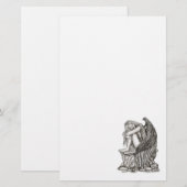 Een slapende engel op de Stone Briefpapier (Voorkant / Achterkant)