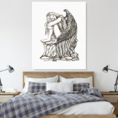 Een slapende engel op de Stone Canvas Afdruk (Insitu (Slaapkamer))