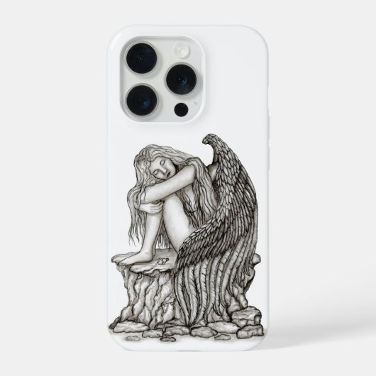 Een slapende engel op de Stone iPhone Hoesje (Achterkant)