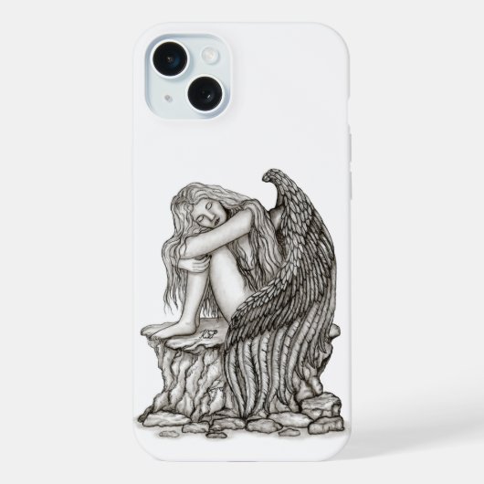 Een slapende engel op de Stone iPhone Hoesje (Achterkant)