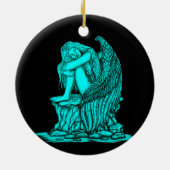 Een slapende engel op de Stone Keramisch Ornament (Achterkant)