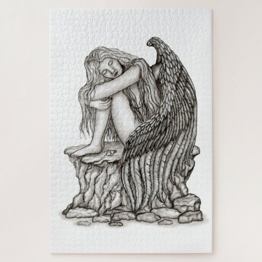 Een slapende engel op de Stone Legpuzzel (Verticaal)