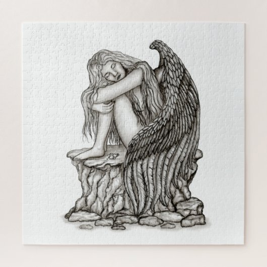 Een slapende engel op de Stone Legpuzzel (Verticaal)