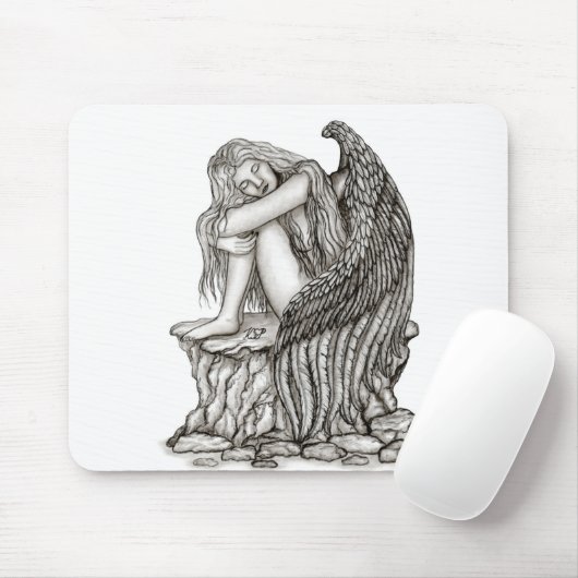 Een slapende engel op de Stone Muismat (Met muis)