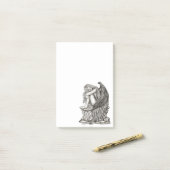 Een slapende engel op de Stone Post-it® Notes (Op bureau)