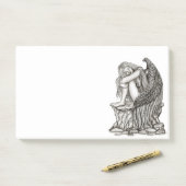 Een slapende engel op de Stone Post-it® Notes (Op bureau)