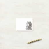 Een slapende engel op de Stone Post-it® Notes (Op bureau)