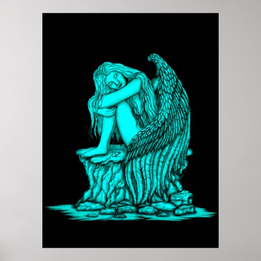 Een slapende engel op de Stone Poster (Voorkant)