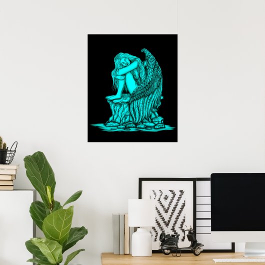 Een slapende engel op de Stone Poster (Thuiskantoor)