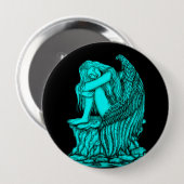 Een slapende engel op de Stone Ronde Button 4,0 Cm (Voorkant /achterkant)