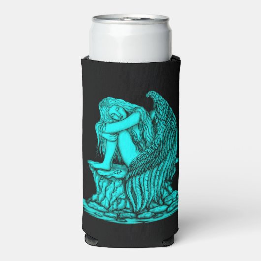 Een slapende engel op de Stone Seltzer Blikjeskoeler (Seltzer Voorkant)