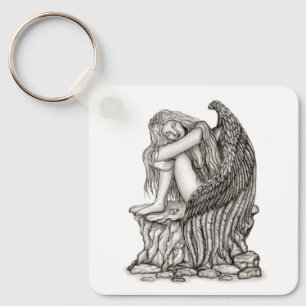 Een slapende engel op de Stone Sleutelhanger