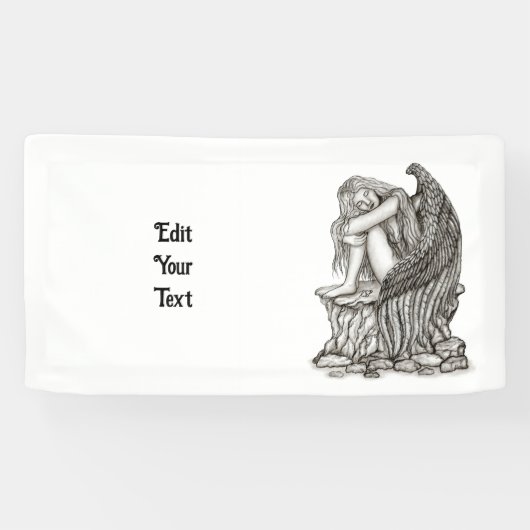 Een slapende engel op de Stone Spandoek (Horizontaal)