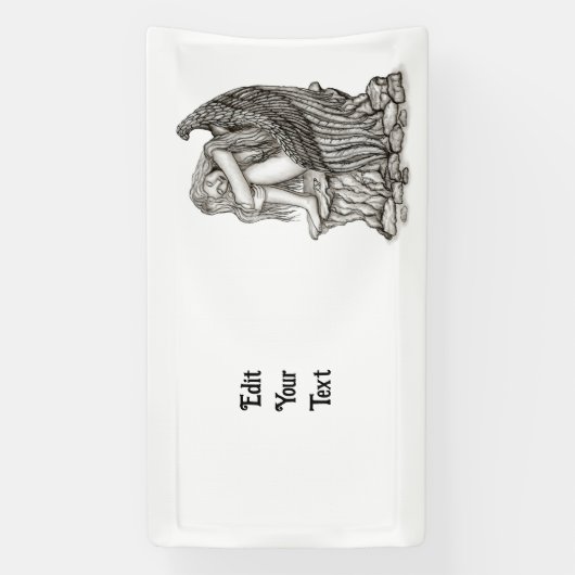 Een slapende engel op de Stone Spandoek (Verticaal)