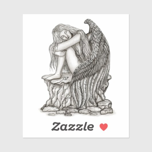 Een slapende engel op de Stone Sticker (Vel)