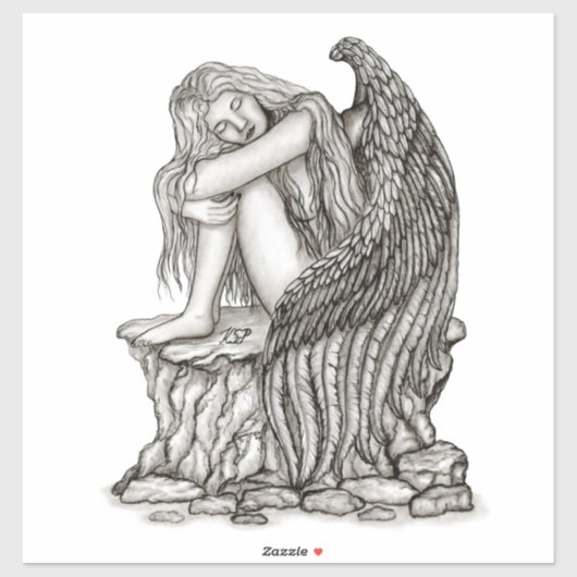 Een slapende engel op de Stone Sticker (Vel)