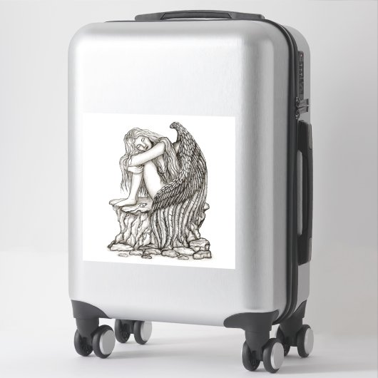 Een slapende engel op de Stone Sticker (Koffer)