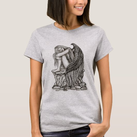 Een slapende engel op de Stone T-shirt (Voorkant)