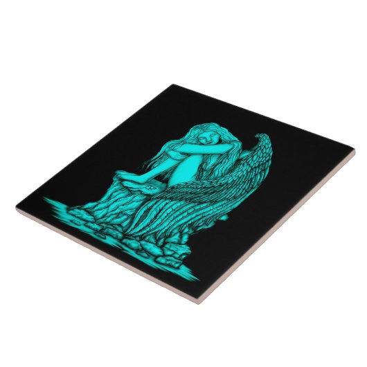 Een slapende engel op de Stone Tegeltje (Zijkant)