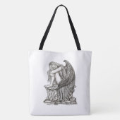Een slapende engel op de Stone Tote Bag (Achterkant)