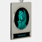 Een slapende engel op de Stone Verzilverd Banner Ornament (Rechts)