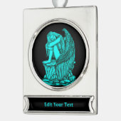 Een slapende engel op de Stone Verzilverd Banner Ornament (Links)