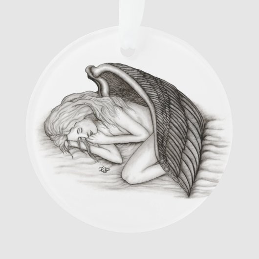 Een slapende engel ornament (voorkant)