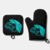 Een slapende engel ovenwant & pannenlap set (Voorkant)