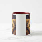 Een slapende grijze kat in een kosmische woonkamer mok (Midden)