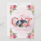 Een slapende kat in het midden van de bloemen feestdagenkaart (Voorkant)